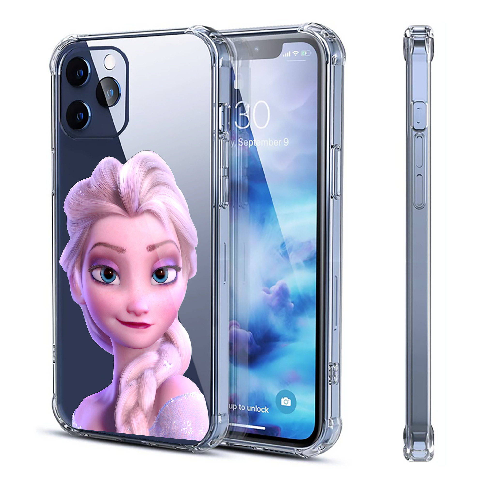 （画像用） アナと雪の女王 アンナ エルサ Frozen Anna Elsa 【iPhone 12シリーズ対応】透明スマホケース（クリアソフトケース）